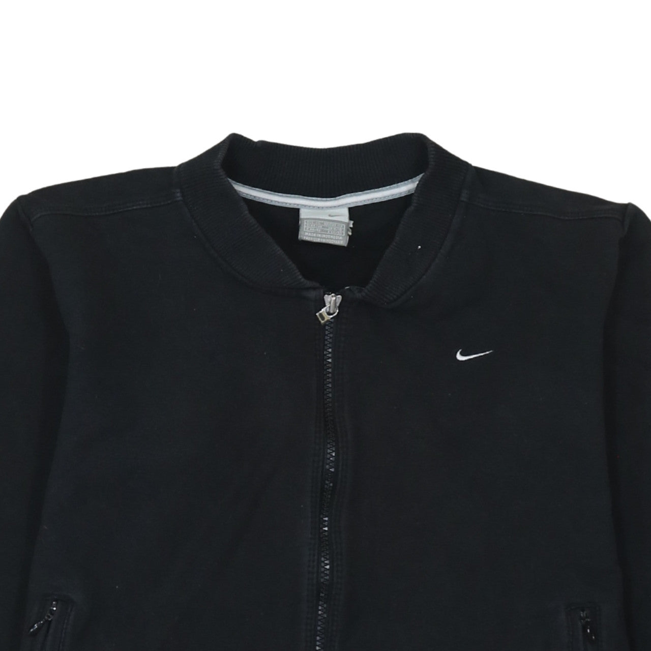 Nike Womens Black Size 12 Track Jacket Full Zip Lightweight Cotton Blend