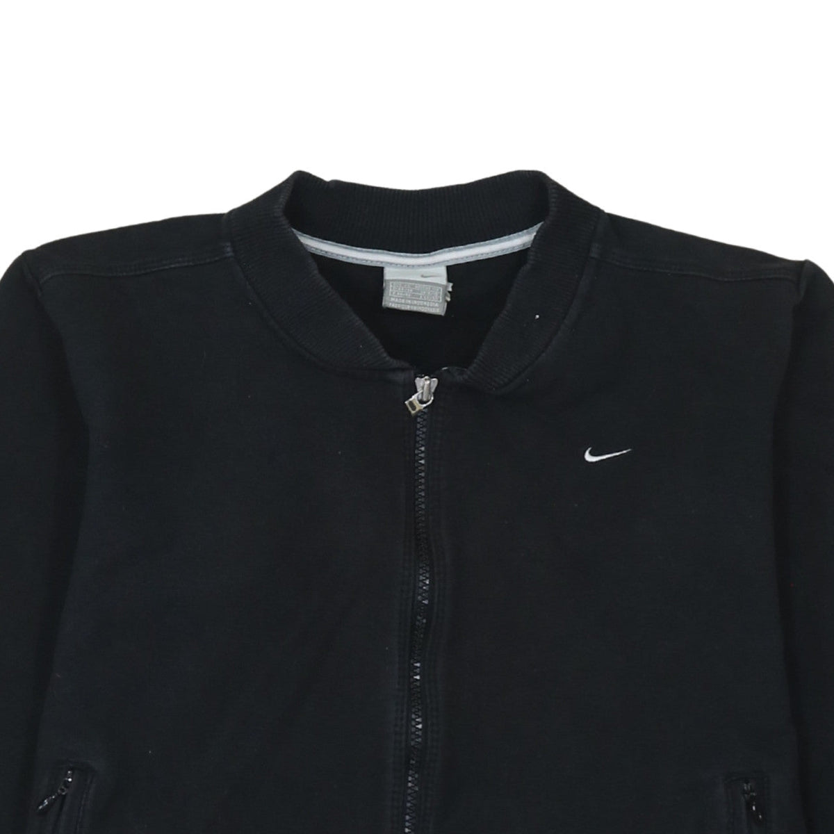 Nike Womens Black Size 12 Track Jacket Full Zip Lightweight Cotton Blend