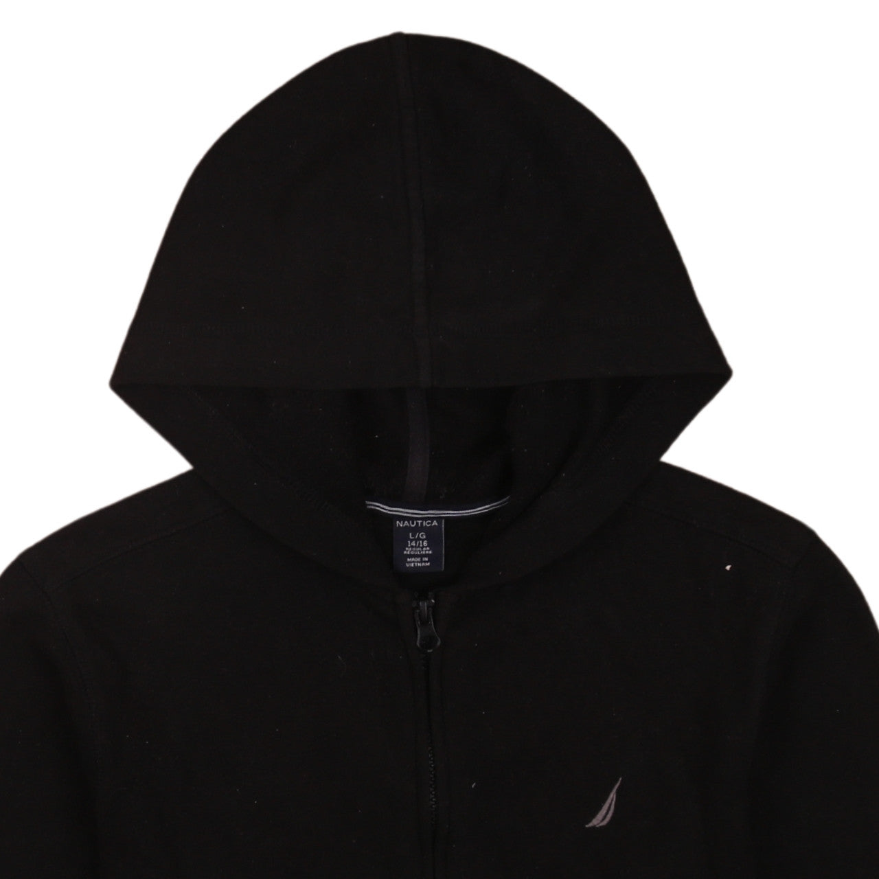 Nautica Boys Black Full Zip Hoodie Size 14-16 Regular Cotton Blend