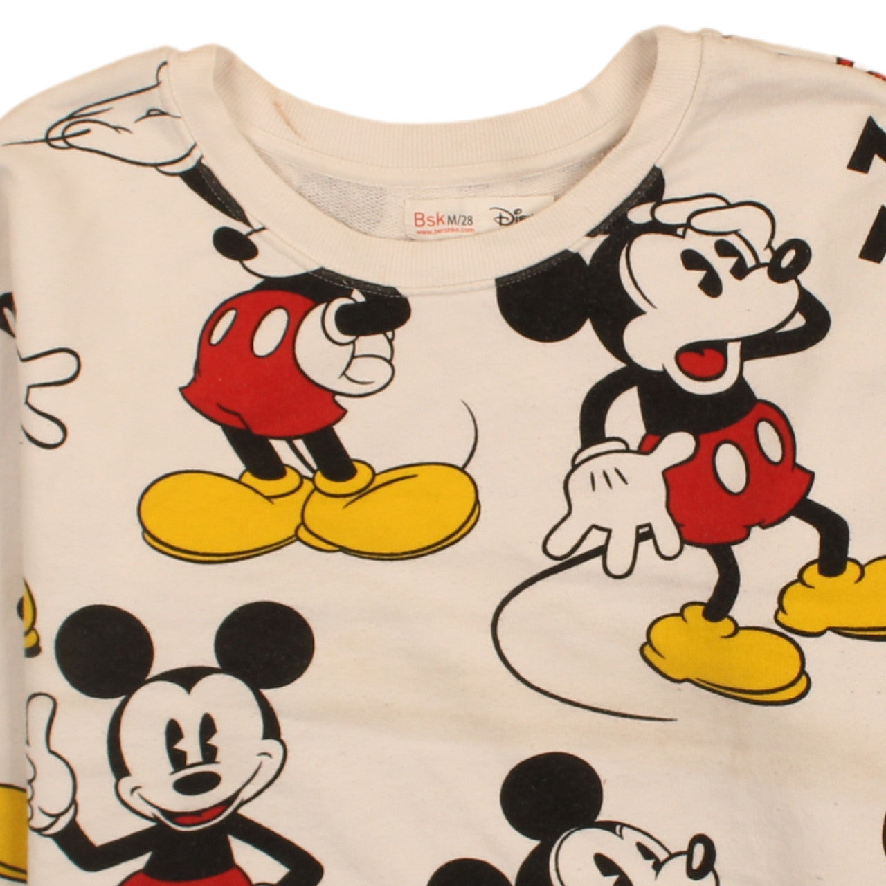 Bershka Disney Womens Beige Mickey Mouse Sweatshirt Size M