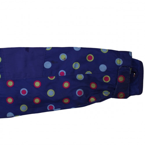 Lands' End Girls Blue Polka Dot Hooded Rain Coat Jacket Size 7 Years