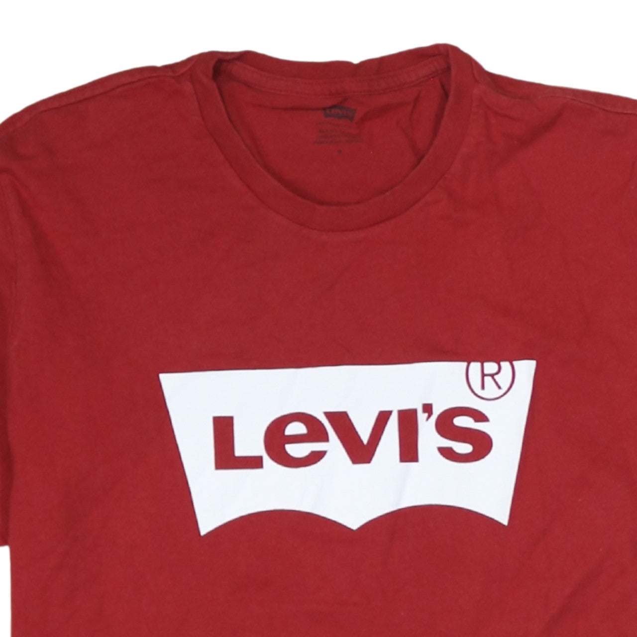 Levi's Men's Red Logo Graphic Crew Neck Cotton T-Shirt Size M