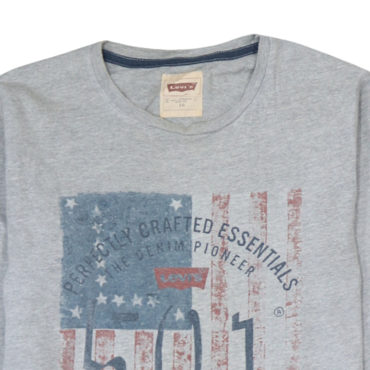 Levi's Boys Grey Long Sleeve 501 Logo T-Shirt Size 16 Years