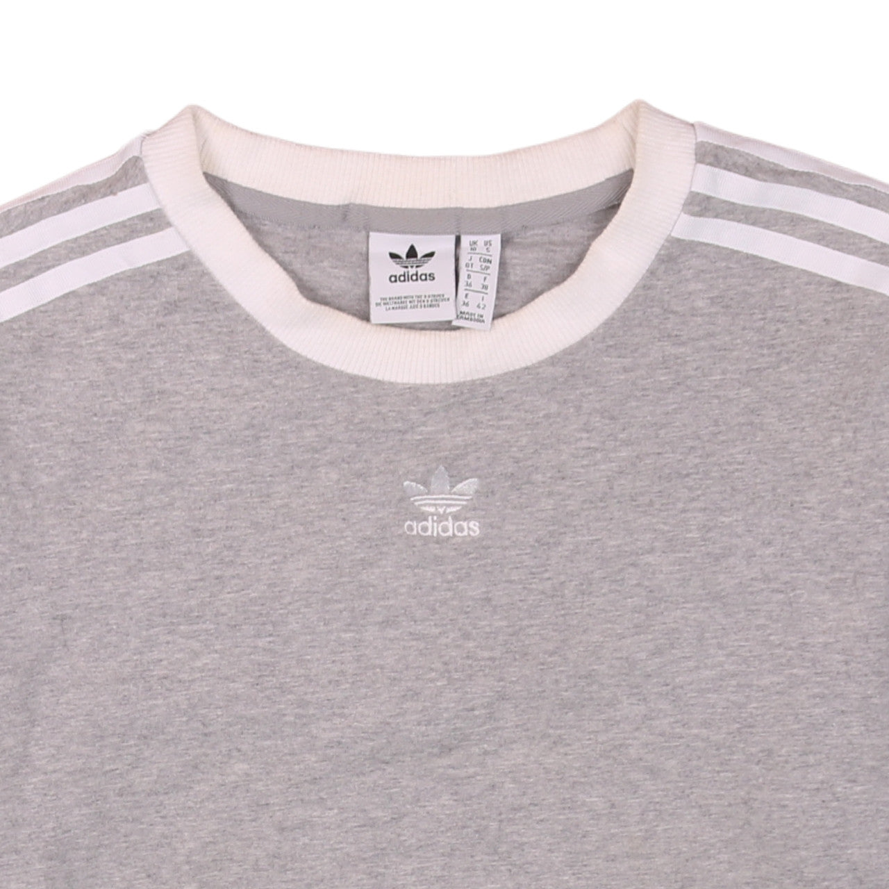 Adidas Women Grey Crew Neck Long Sleeve Pullover Sweatshirt Size 10