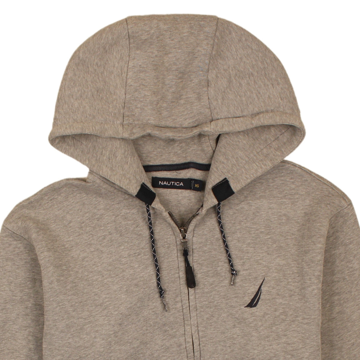 Nautica Men's Beige Full Zip Hoodie XS Regular Fit