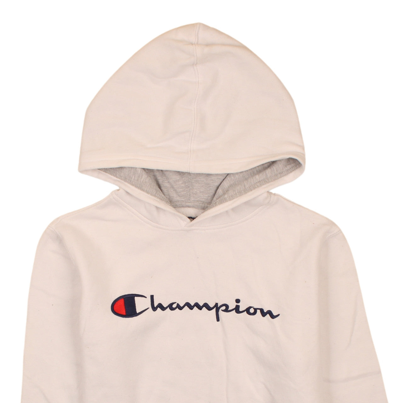Champion Boys White XL Pullover Hoodie with Logo Graphic Print