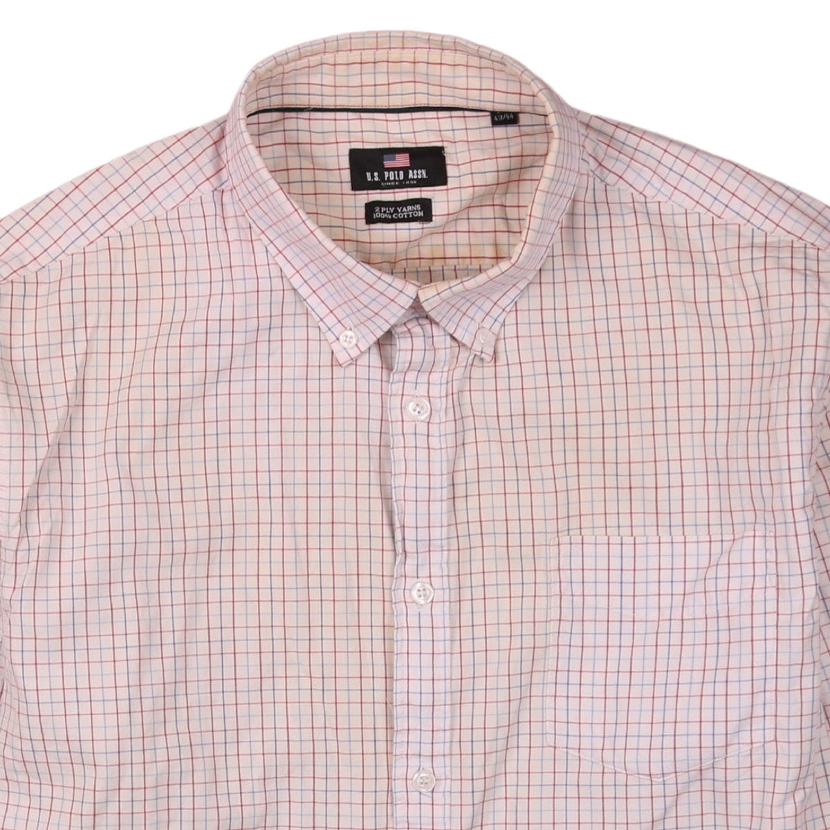 U.S. Polo Assn. Men's Beige Check Button-Down Shirt Size 16.5