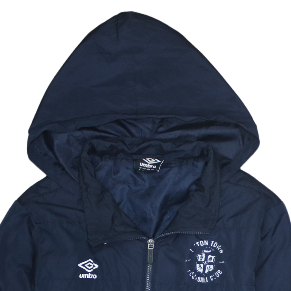 Umbro Men's Blue Hooded Puffer Jacket Size S Football Casual