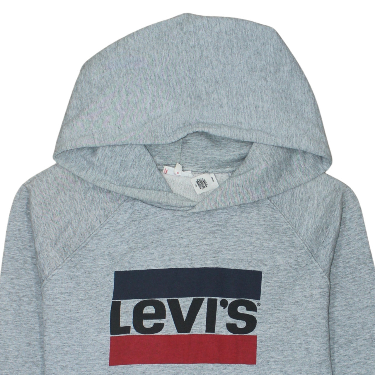 Levi's Mens Grey Hoodie L Pullover Graphic Logo Cotton Blend
