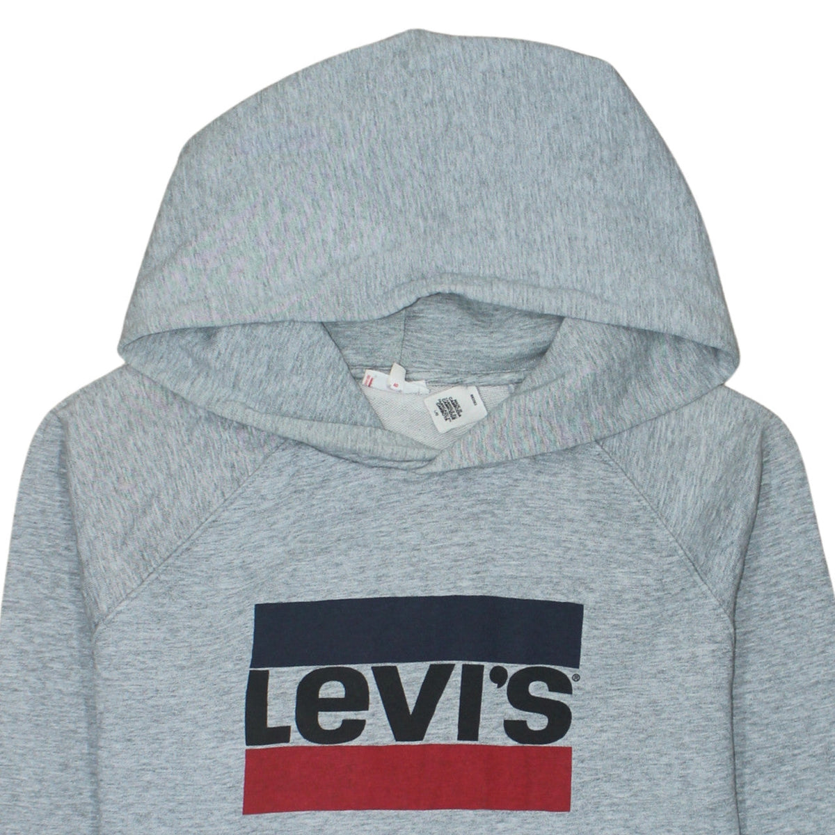 Levi's Mens Grey Hoodie L Pullover Graphic Logo Cotton Blend