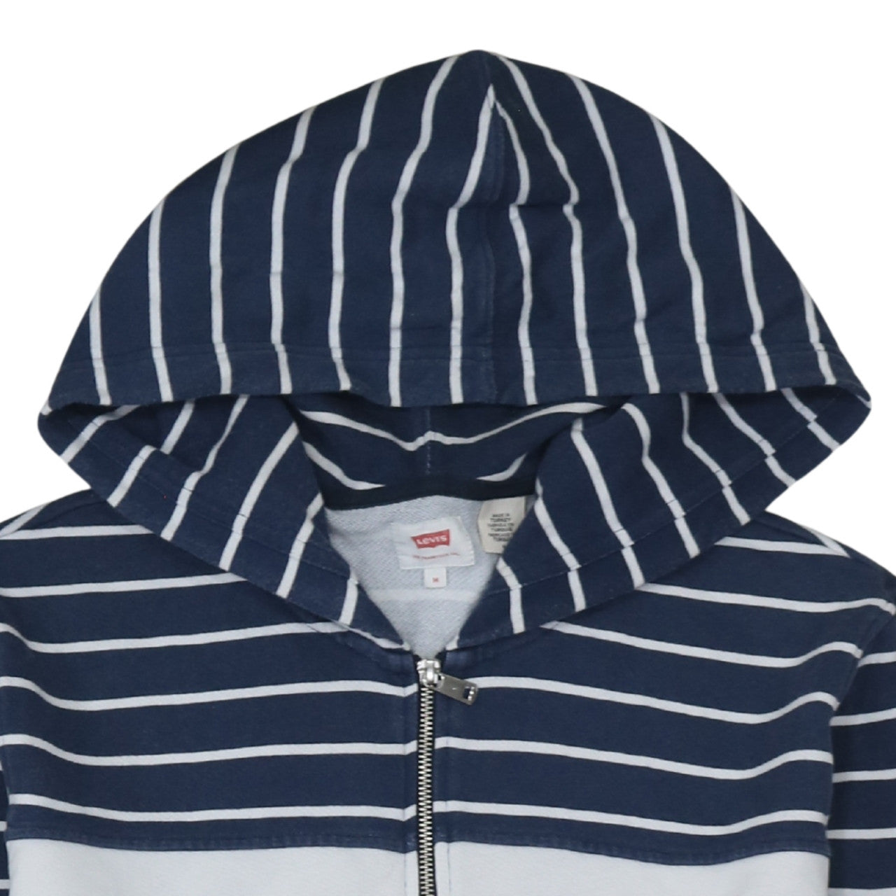 Levi's Men's Blue Striped Full Zip Hoodie Size M