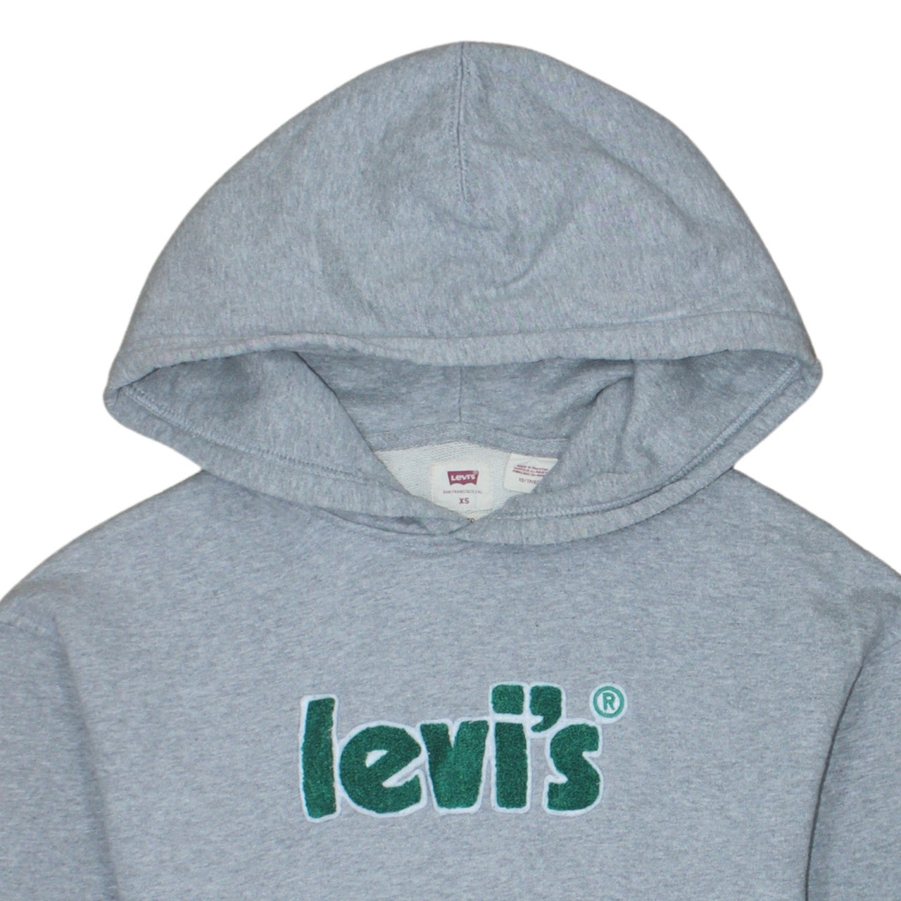 Levi's Men's Grey Relaxed Fit Pullover Hoodie XS Graphic Logo