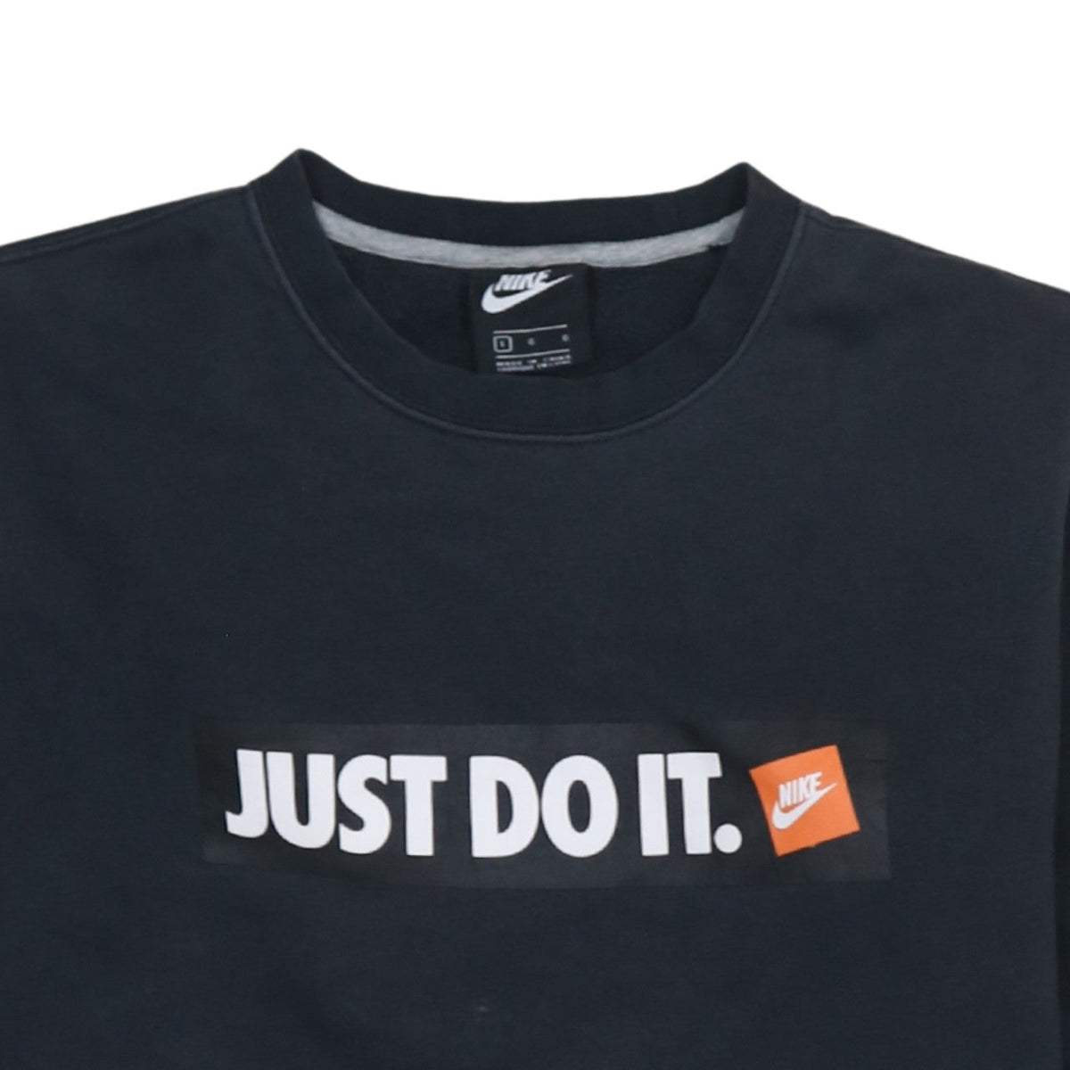 Nike Men's Black 'Just Do It' Logo Crew Neck Sweatshirt L