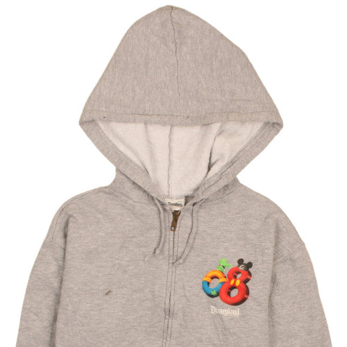 Disneyland Resort Women Grey Full Zip Hoodie Small 2008 Mickey Donald Goofy