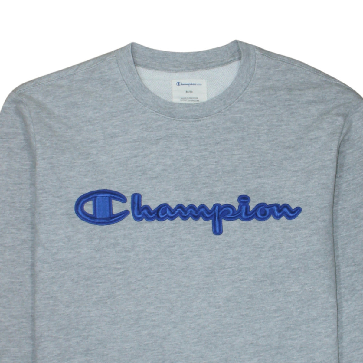 Champion Men's Grey Embroidered Logo Pullover Sweatshirt Size M