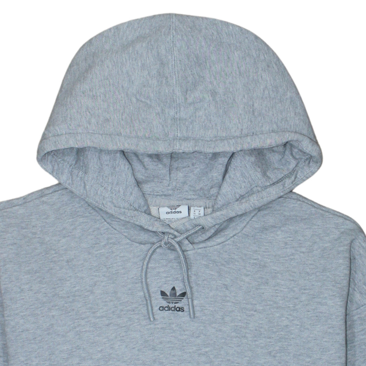 Adidas Men Grey Pullover Hoodie L Logo Fleece Sportswear