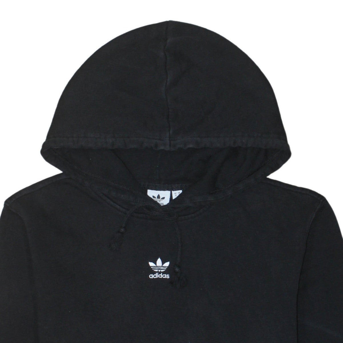 Adidas Womens Black Hoodie Size 10 Pullover Casual Cotton Sweatshirt