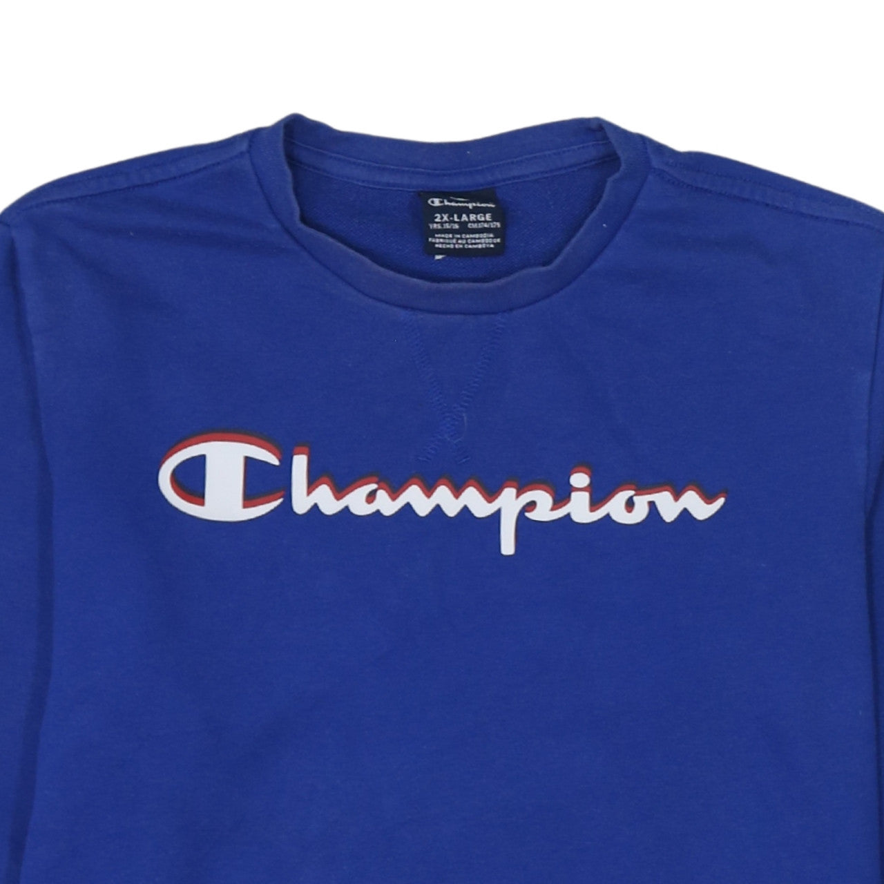 Champion Boys Blue Crew Neck Pullover Sweatshirt Size 15/16 Years 2XL