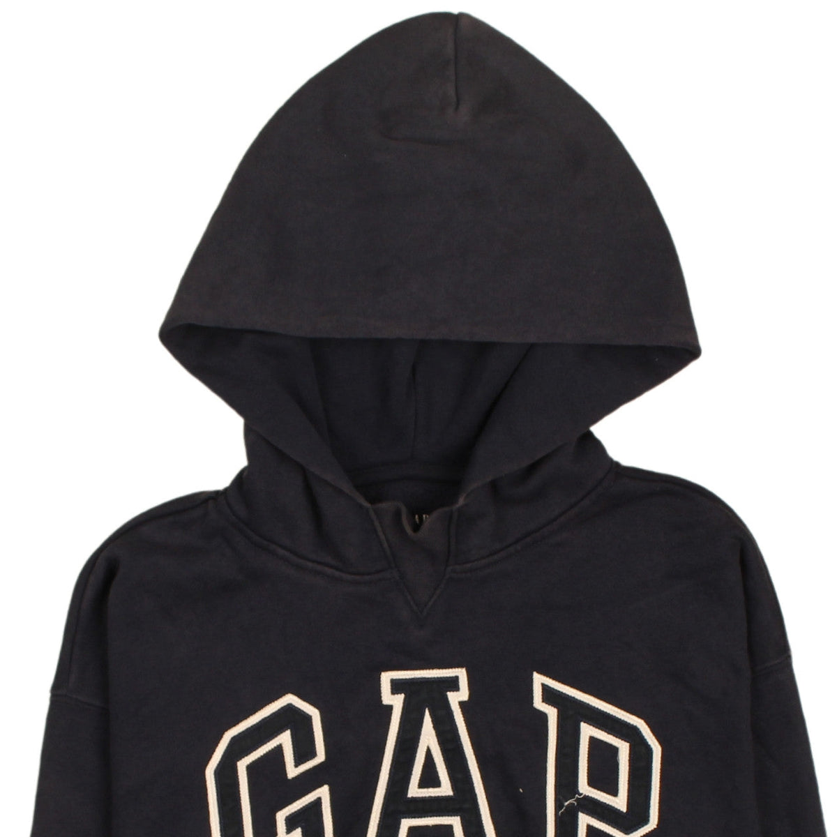 Gap Boys Black Pullover Hoodie 12 Years Fleece Logo Hooded Sweatshirt