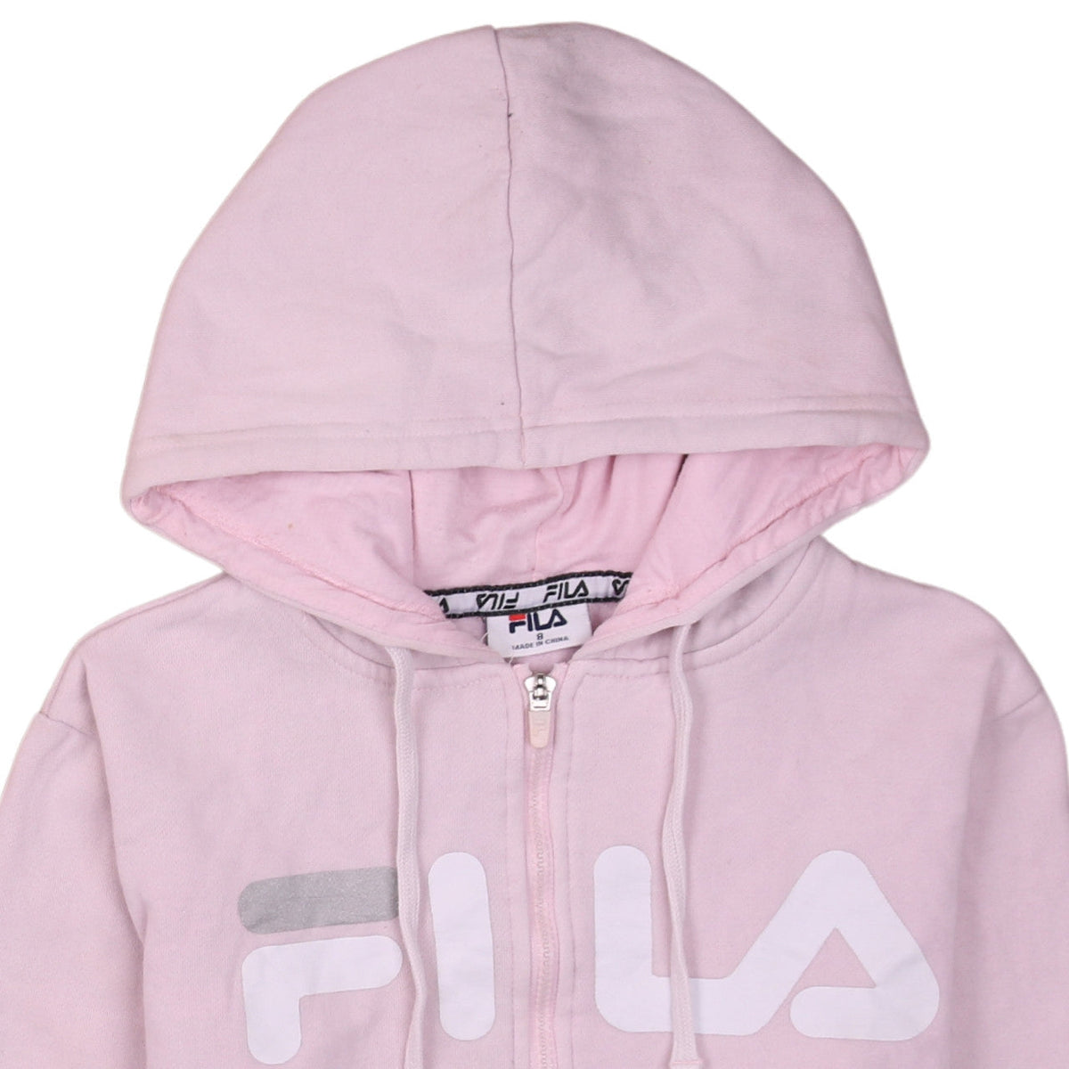 Fila Womens Pink Full Zip Hoodie Size 8 Hooded Sweatshirt
