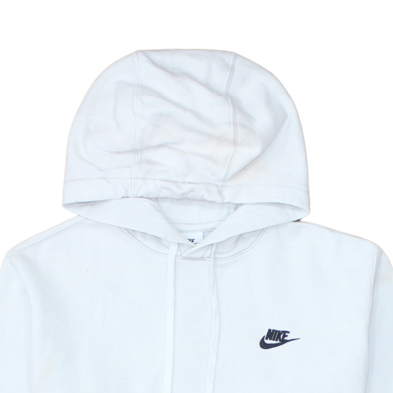 Nike Women White Medium Pullover Hoodie Cotton Blend