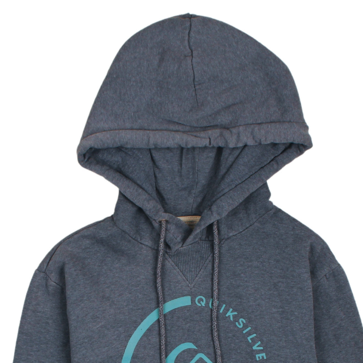 Quiksilver Men Grey Pullover Hoodie Small Graphic Logo