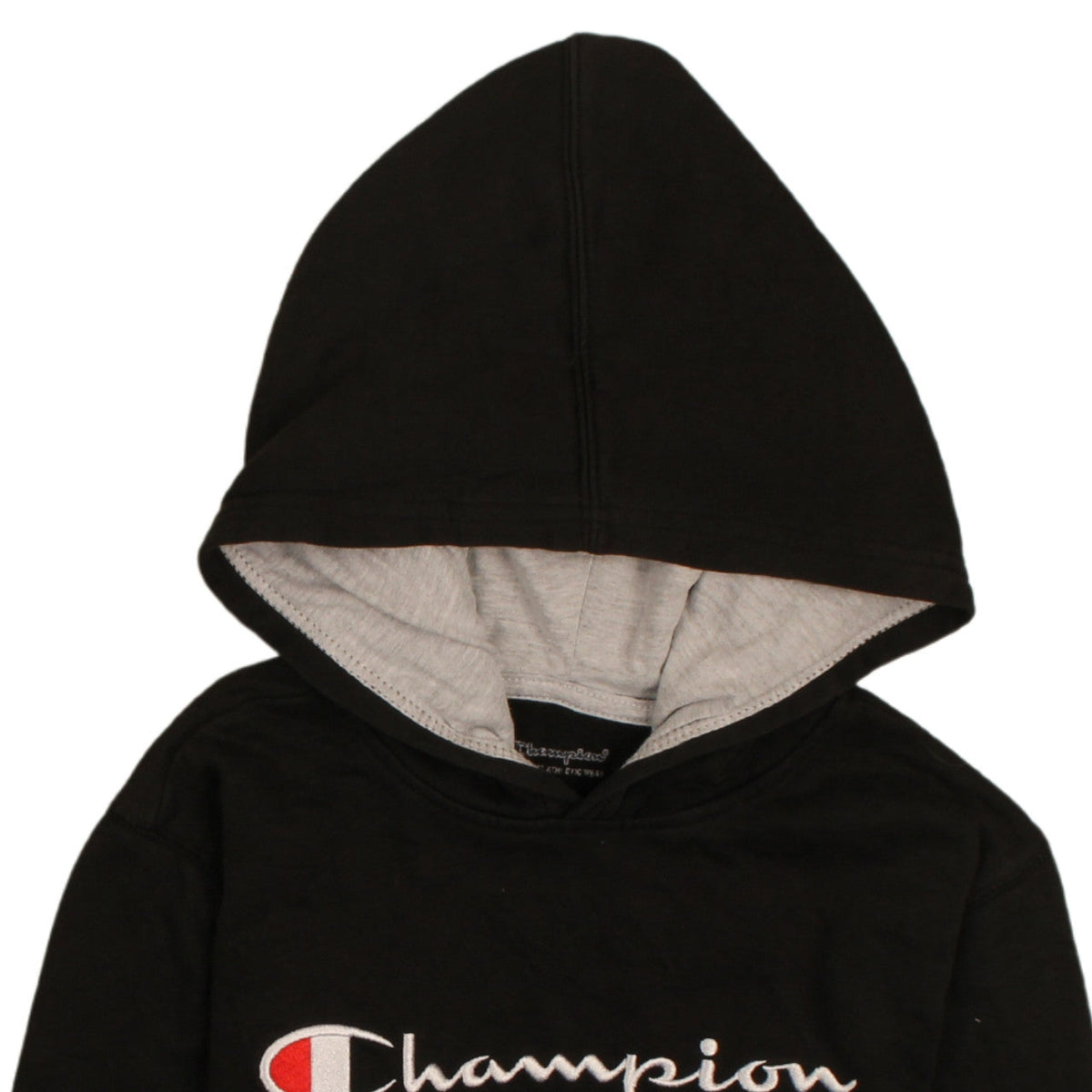 Champion Womens Black XL Pullover Hoodie with Logo Embroidery