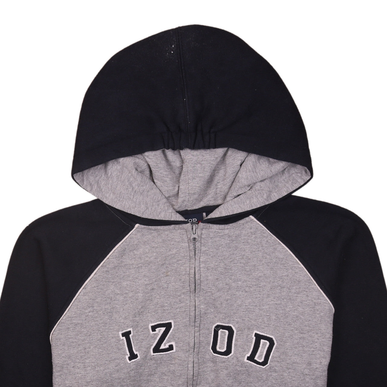 IZOD Women's Grey & Black Full Zip Hoodie Size XL (18) Cotton Blend