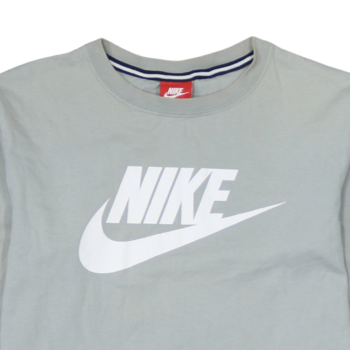 Nike Men's Grey Long Sleeve Graphic Logo Top XS