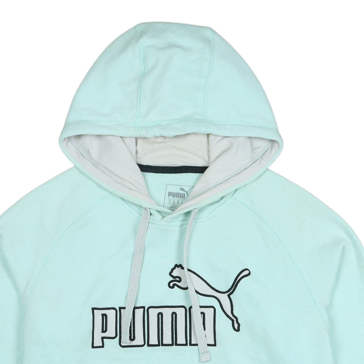 Puma Women’s Mint Green Hoodie Size 12 Pullover Logo Sweatshirt
