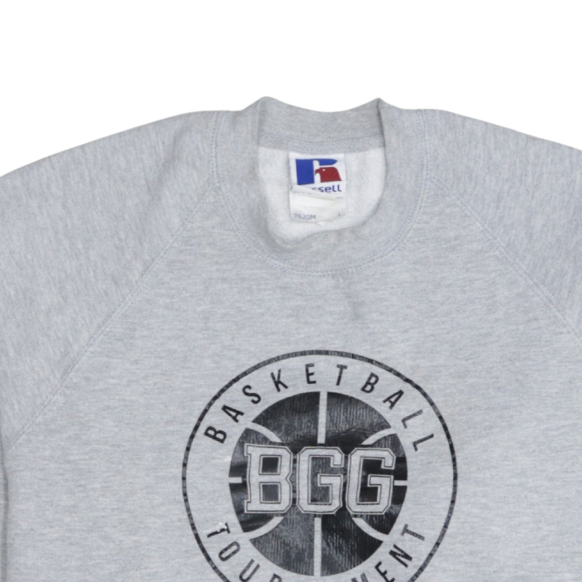 Russell Mens Grey Basketball Tournament Graphic Sweatshirt L