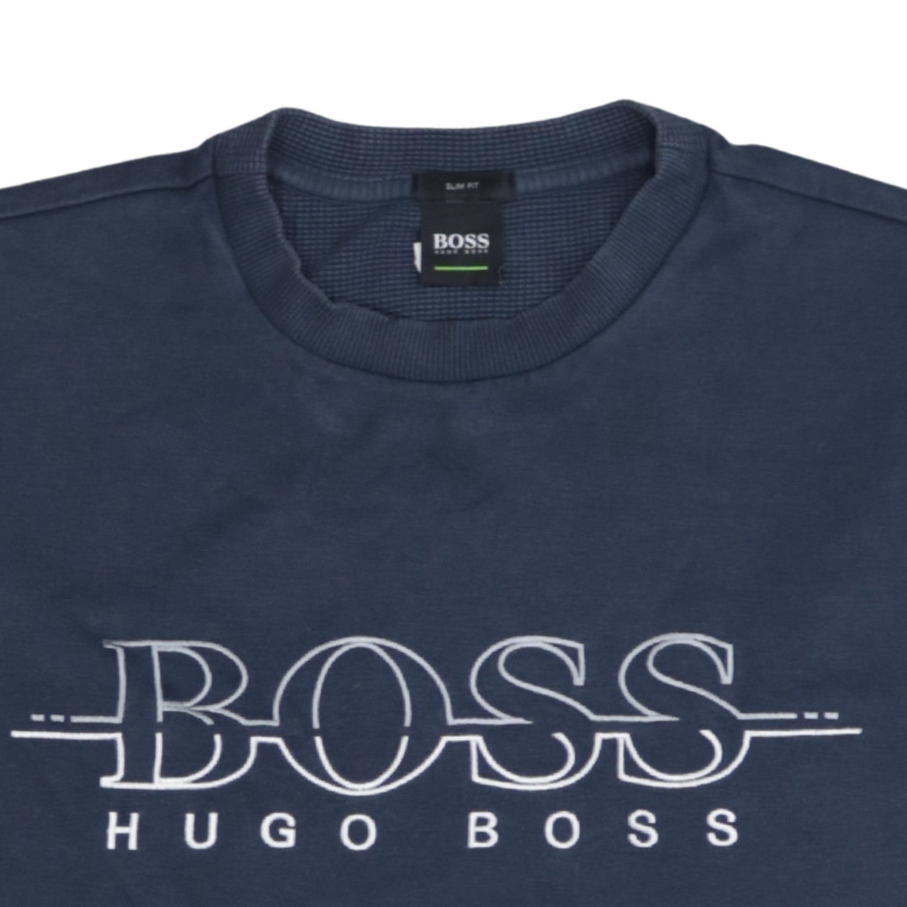 Hugo Boss Mens Blue Slim Fit Logo Sweatshirt Size S