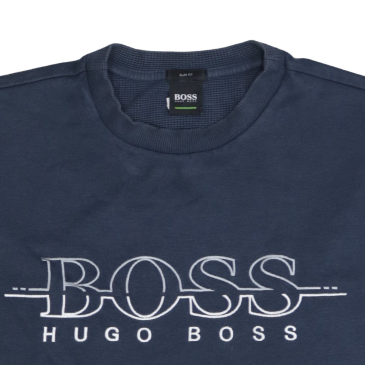 Hugo Boss Mens Blue Slim Fit Logo Sweatshirt Size S