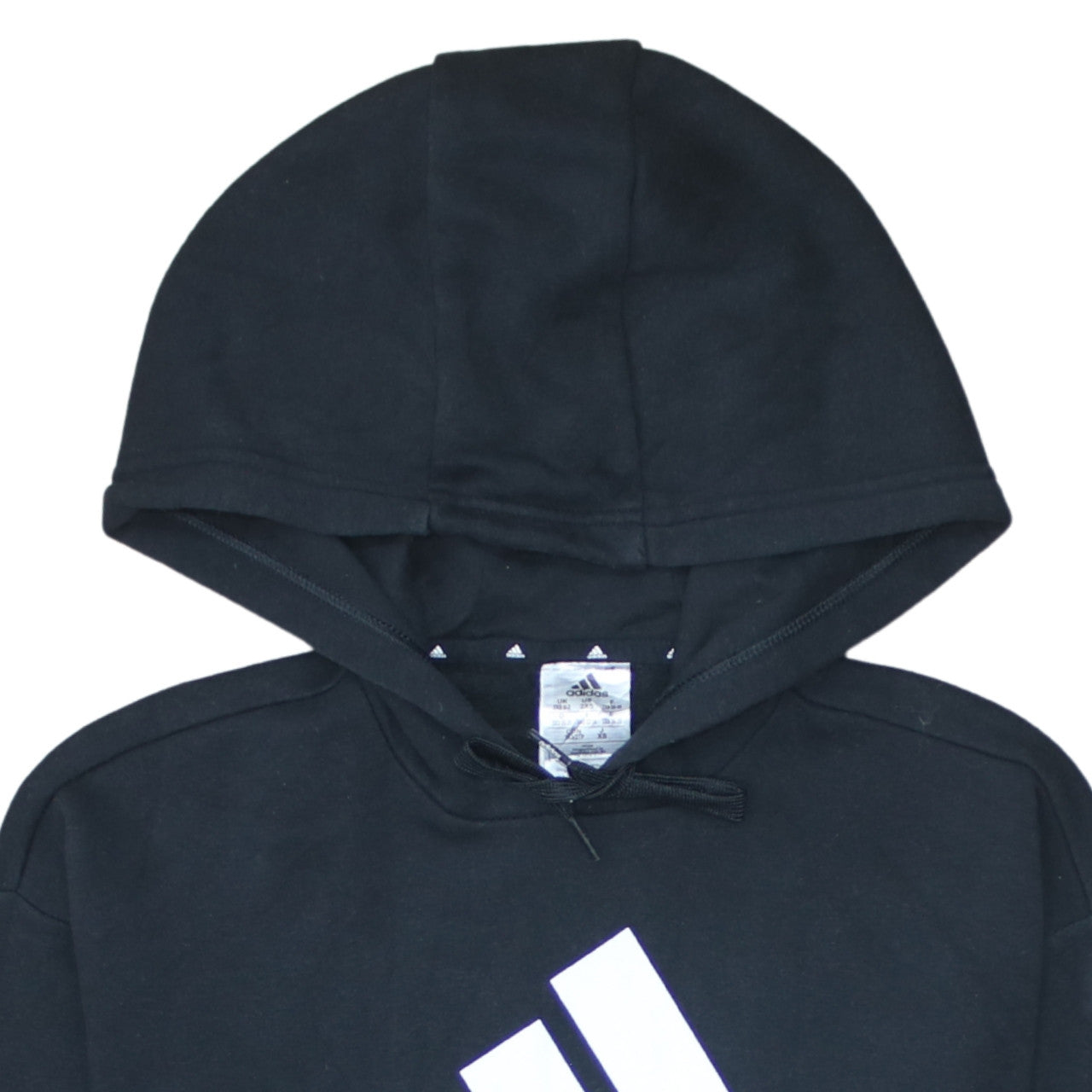 Adidas Womens Black 2XS Pullover Logo Hoodie Sweatshirt