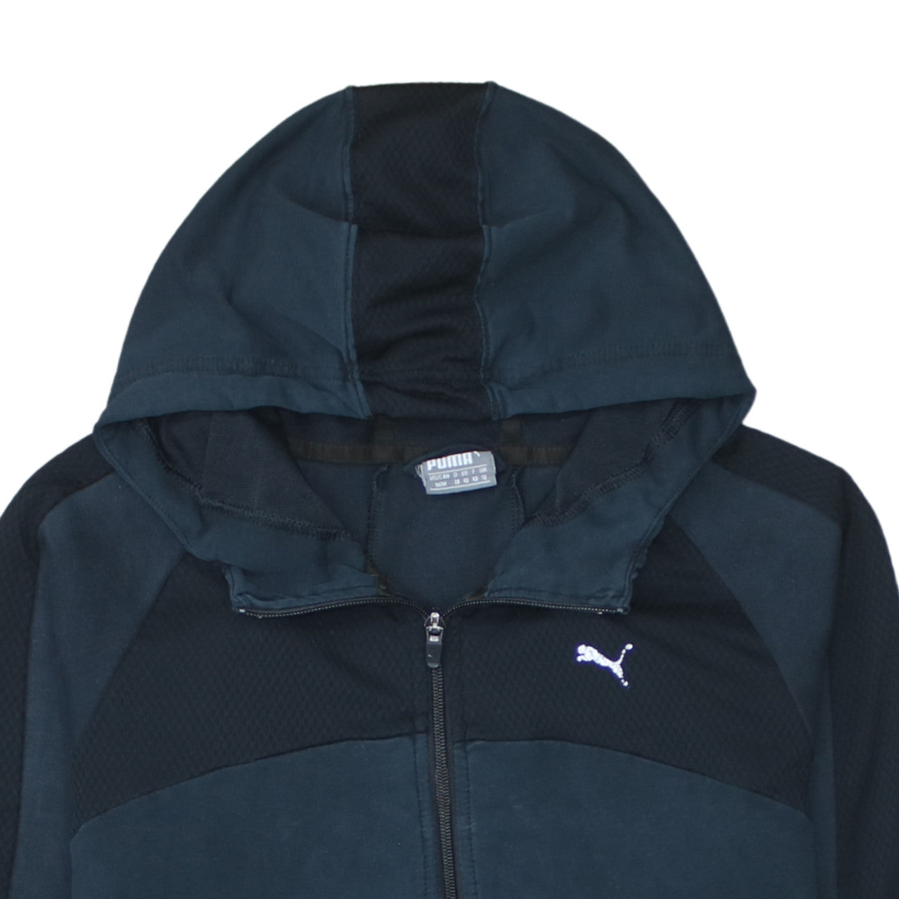 PUMA Womens Black Full Zip Hoodie UK 12 M Casual Sportswear