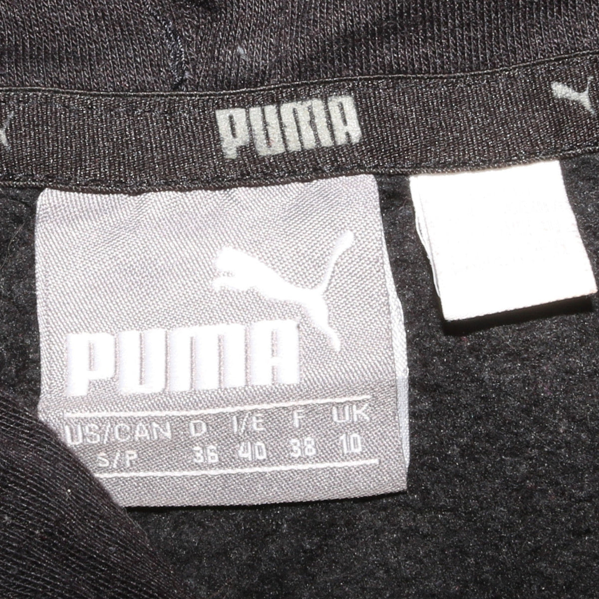 Puma Womens Black Gold Logo Pullover Hoodie Size 10