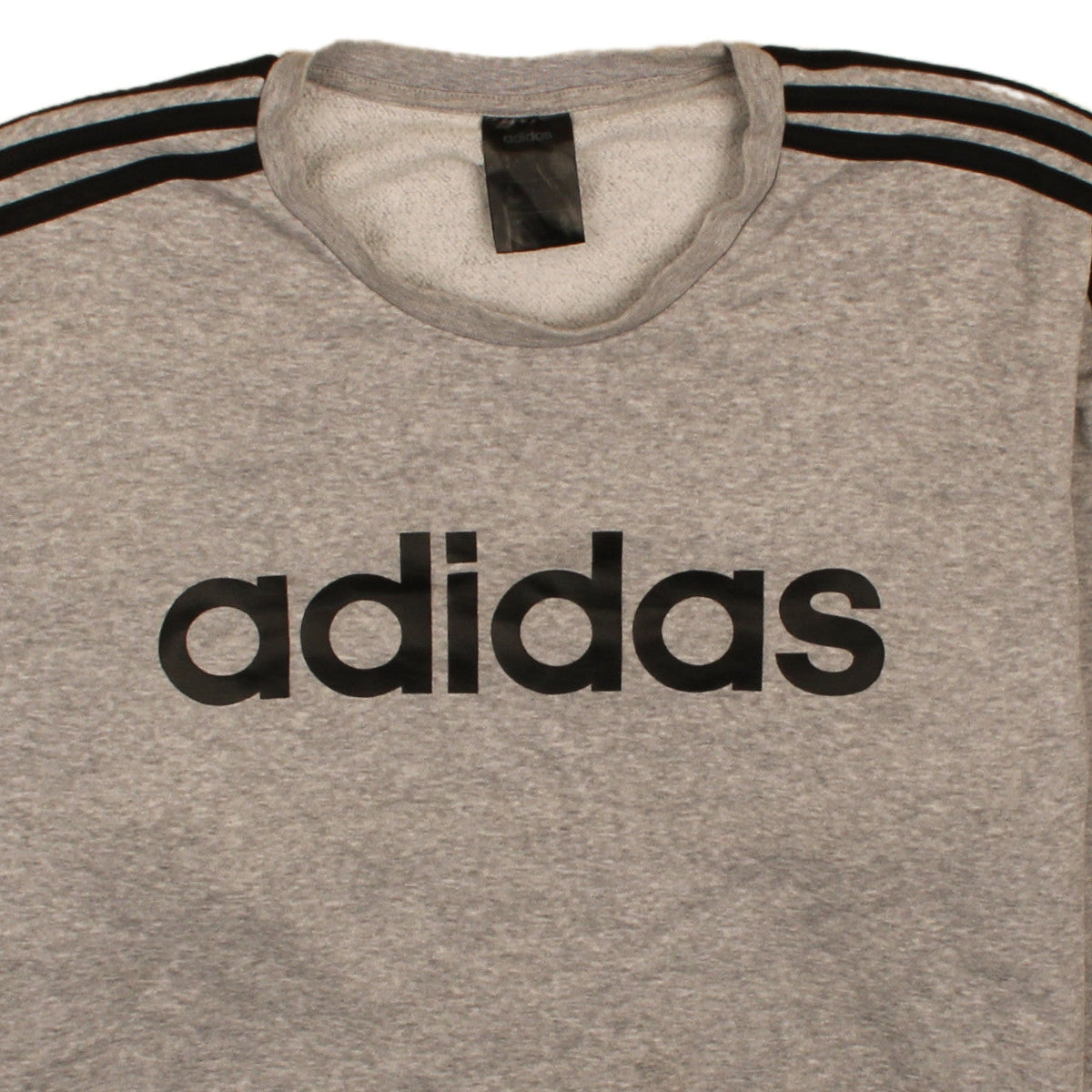 adidas Men’s Grey Crew Neck Sweatshirt L Logo Pullover
