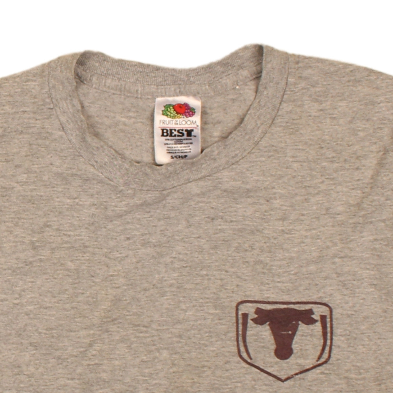 Fruit of the Loom Men's Grey Short Sleeve Graphic T-Shirt Size S