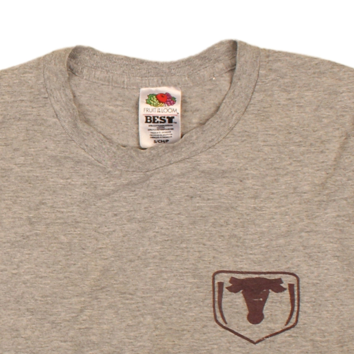 Fruit of the Loom Men's Grey Short Sleeve Graphic T-Shirt Size S