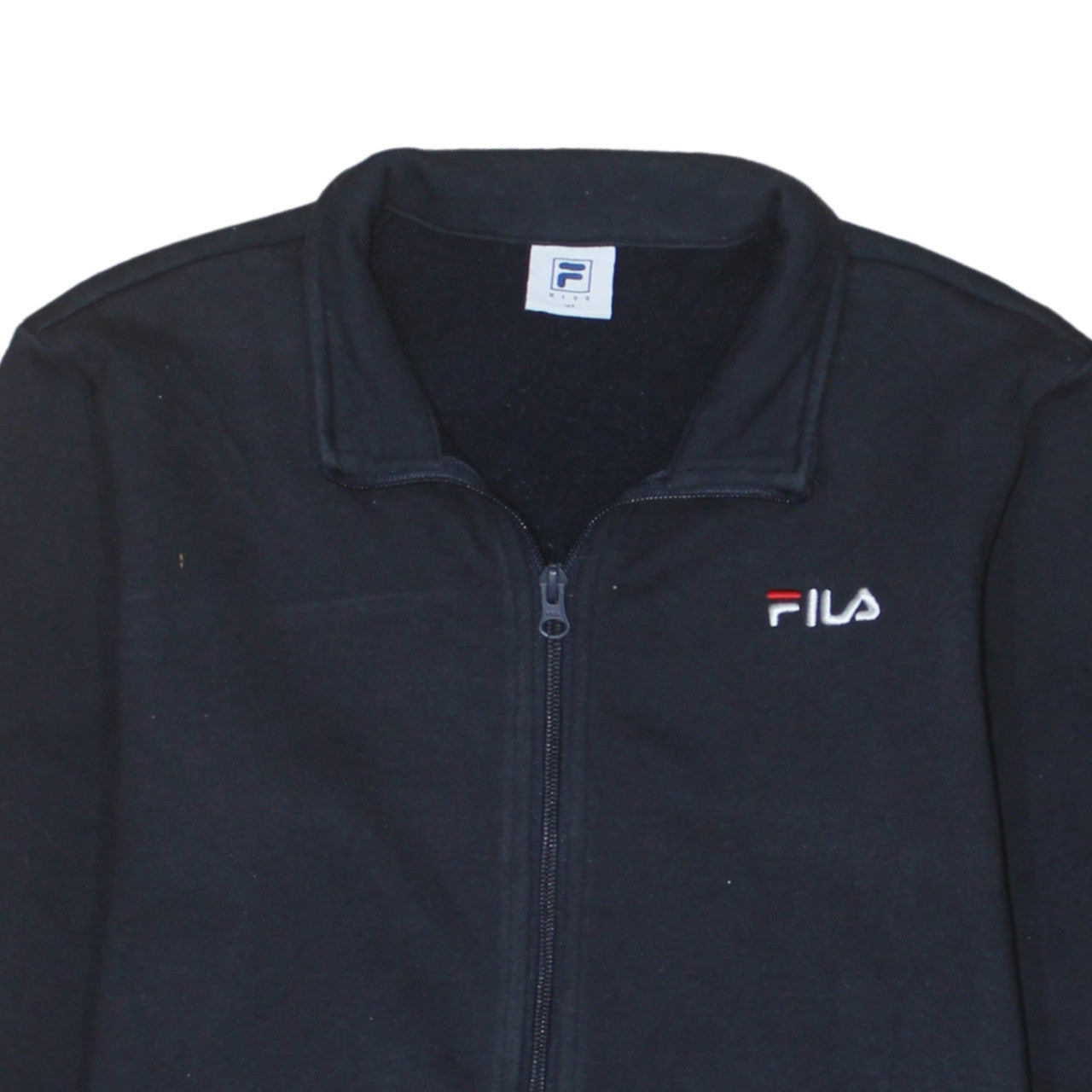 Fila Boys Black Full Zip Track Jacket XL 14-15 Years Cotton Blend