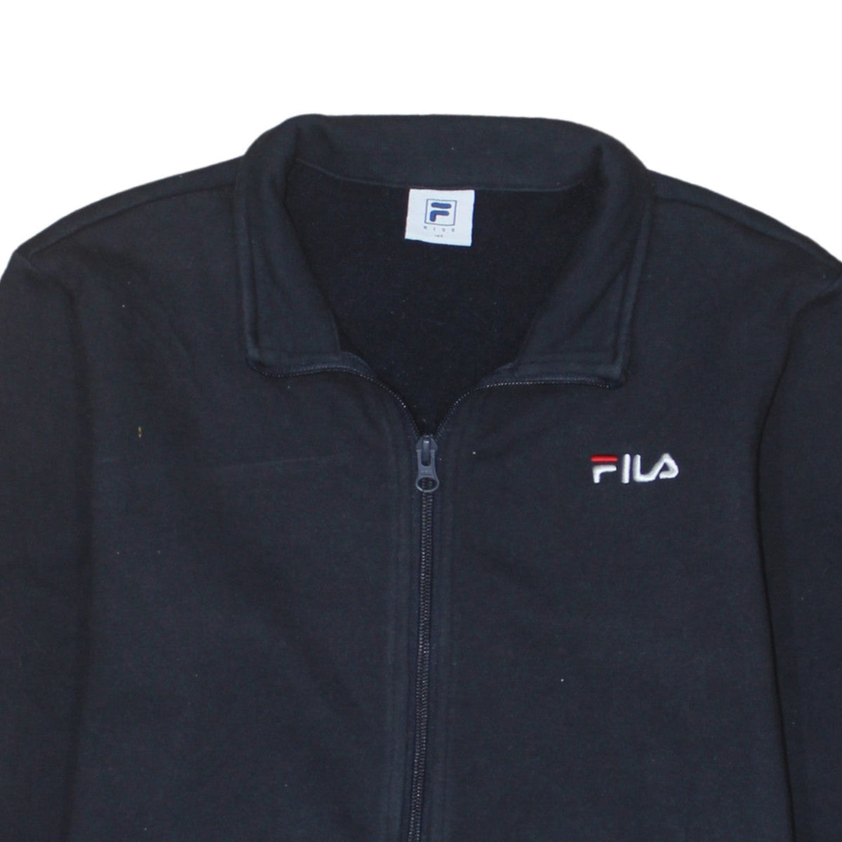Fila Boys Black Full Zip Track Jacket XL 14-15 Years Cotton Blend