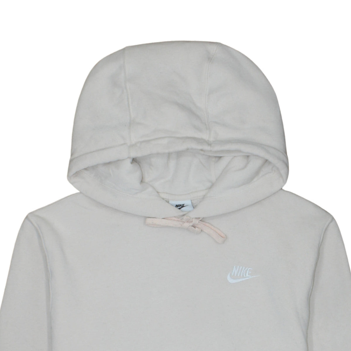 Nike Women's Beige XS Pullover Hoodie 80% Cotton Logo Print