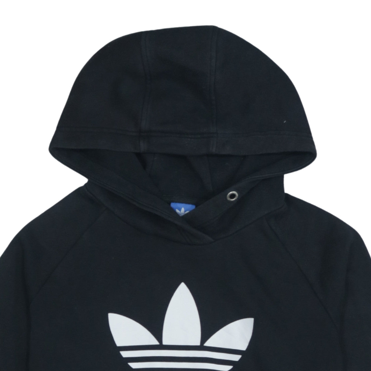 Adidas Women’s Black Cropped Hoodie Size 10 Logo Print Pullover