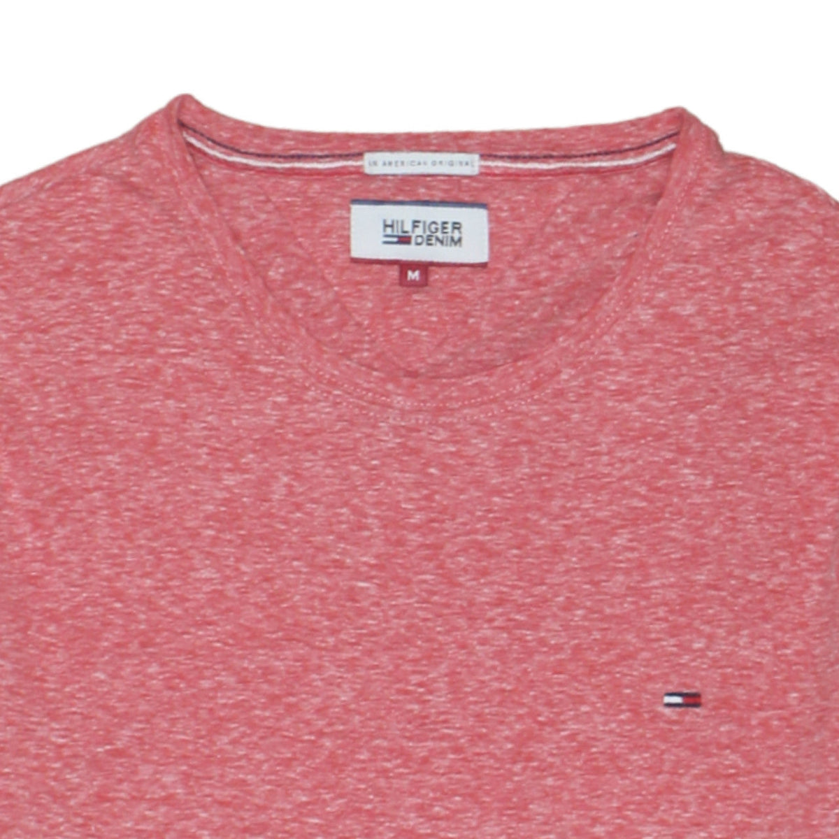 Tommy Hilfiger Denim Men's Red Crew Neck Cotton Blend T-Shirt M