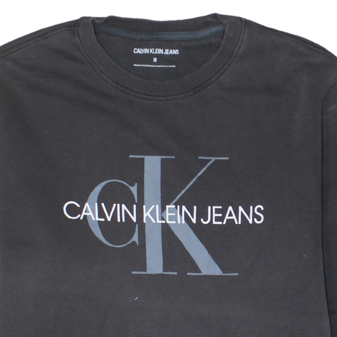 Calvin Klein Jeans Men’s Black Logo Sweatshirt M Regular Fit