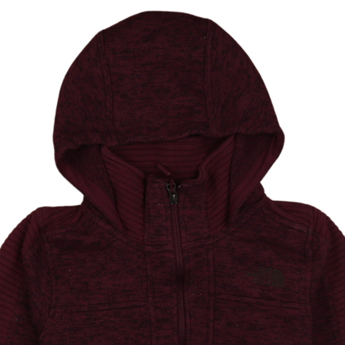 The North Face Womens Burgundy Full Zip Hoodie Size S Fleece Lined Outdoor