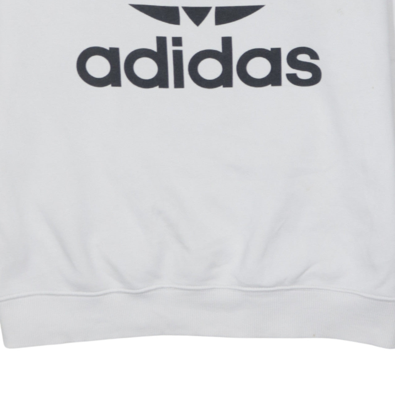 Adidas Men's White Crew Neck Logo Pullover Sweatshirt Size M