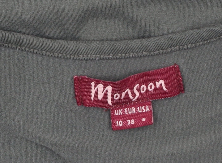 Monsoon Women’s Green Wrap Jersey Blouse UK 10