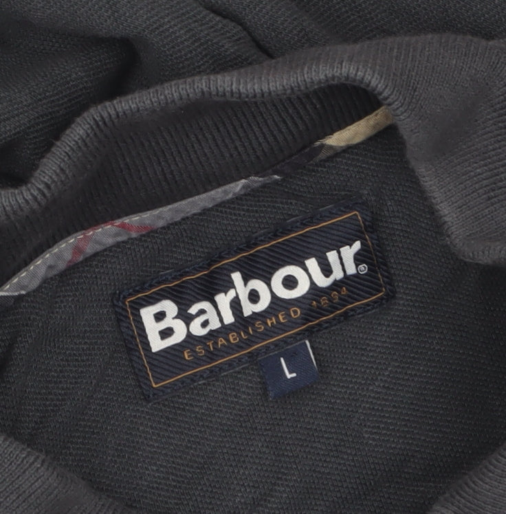 Barbour Men's Black Cotton Short Sleeve Polo Shirt Size L