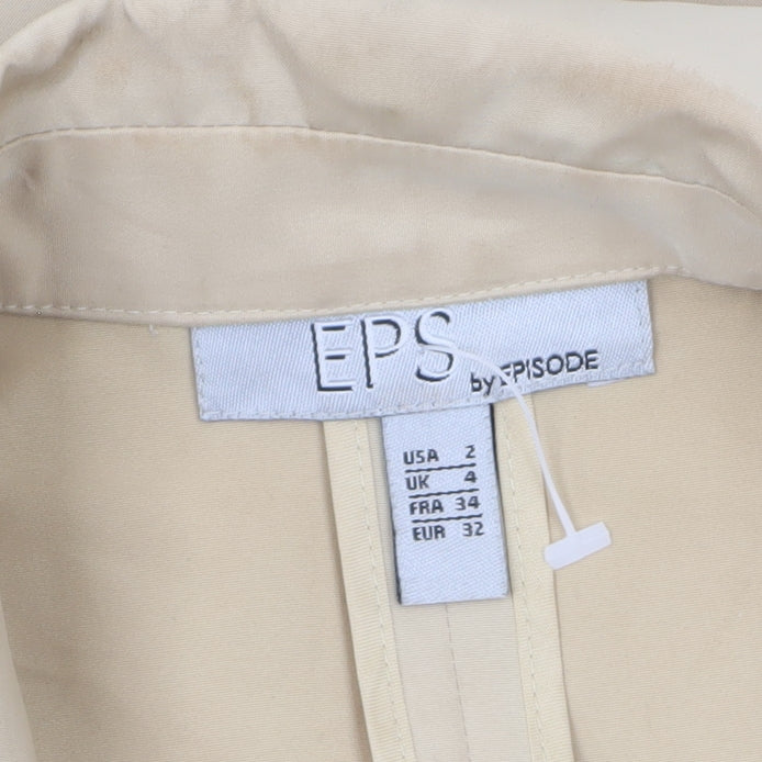 Episode Women Beige Long Waistcoat Sleeveless UK 4 Polyester